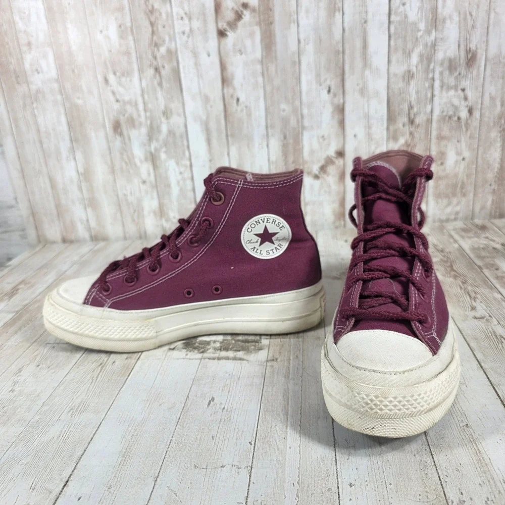 Converse Chuck Taylor All Star Platform High Top‎ Burgundy Womens Size 8.5